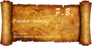 Pandur Bennó névjegykártya